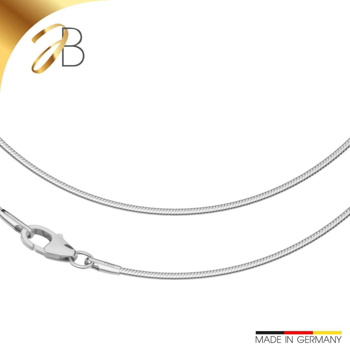 JB Edle Goldkette Schlangenkette 585 14K Weißgold 1,2 mm