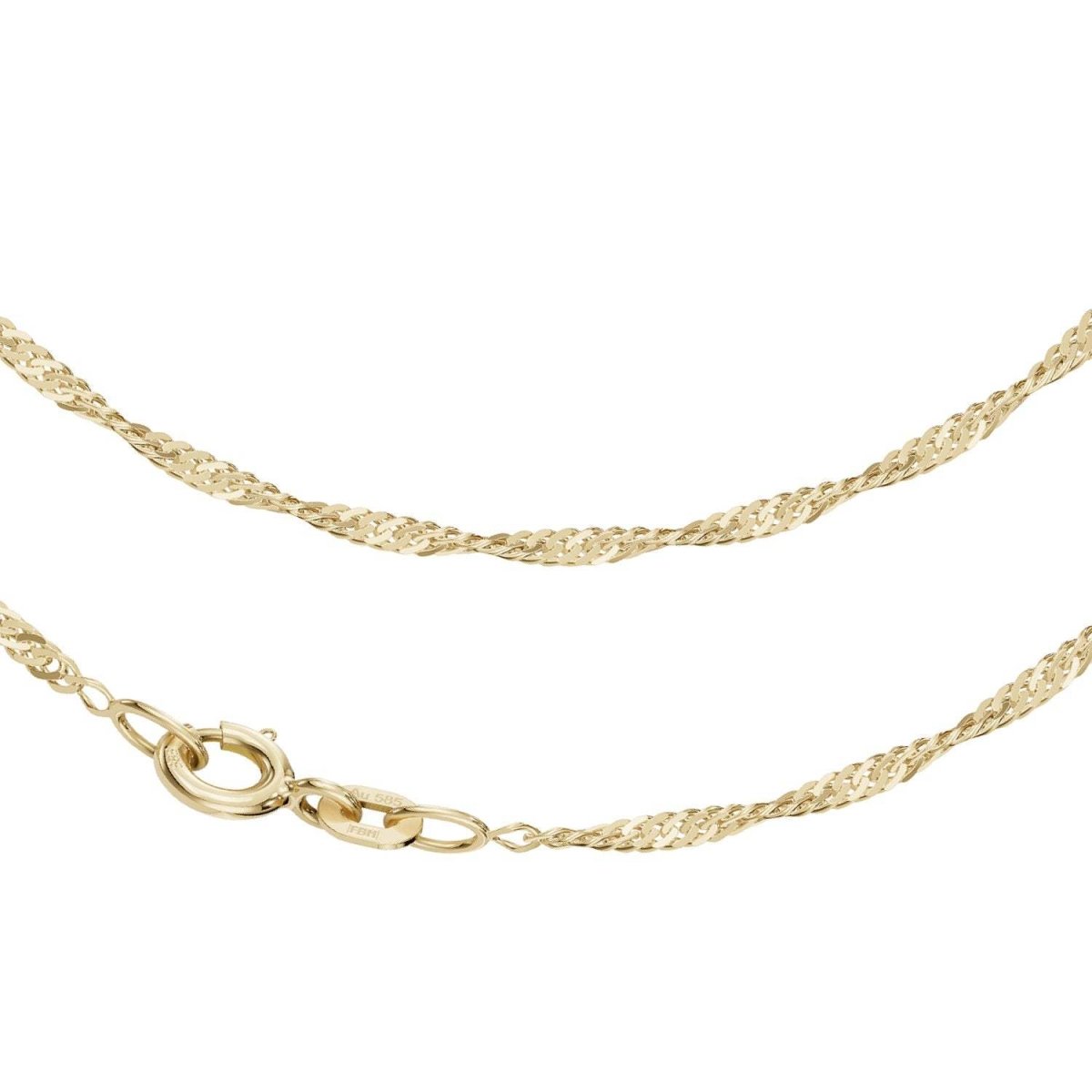JB Edle Goldkette Singapurkette 585 14 K Gold 1,8 mm