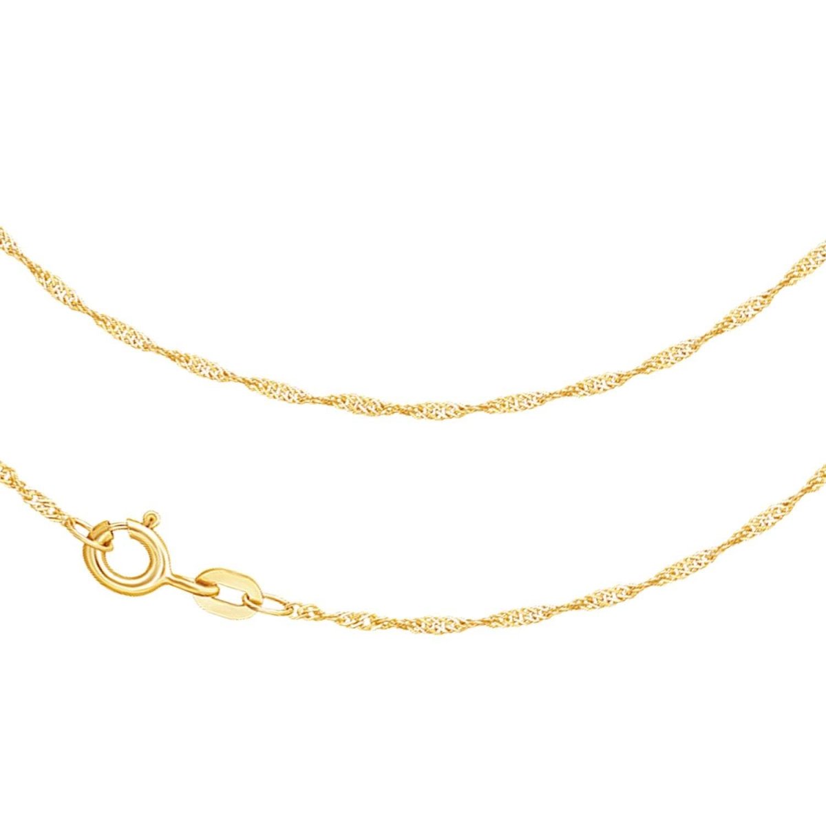 JB Edle Goldkette Singapurkette 585 14K Gold 1,2 mm Länge 45 cm