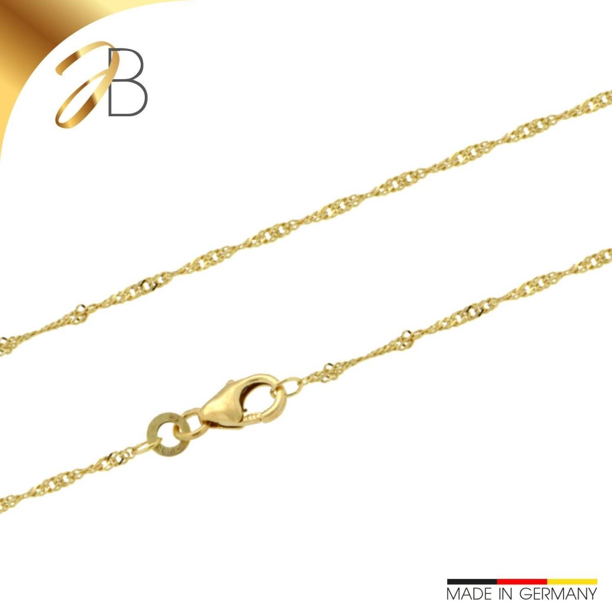 JB Edle Goldkette Singapurkette 750 18 K Gelbgold 1,4 mm