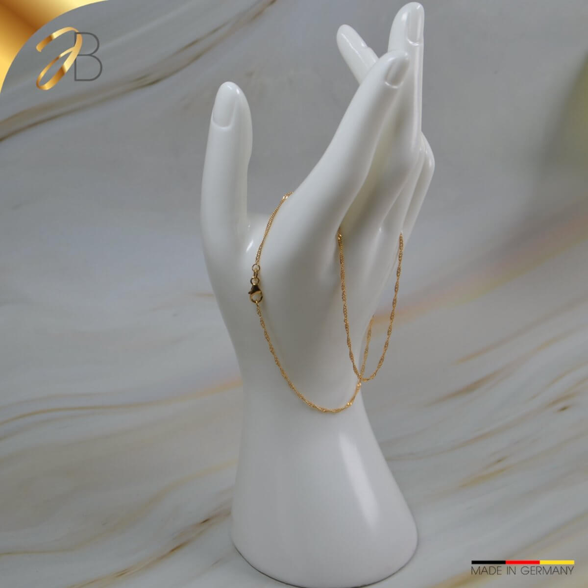 JB Edle Goldkette Singapurkette 750 18 K Gelbgold 1,4 mm