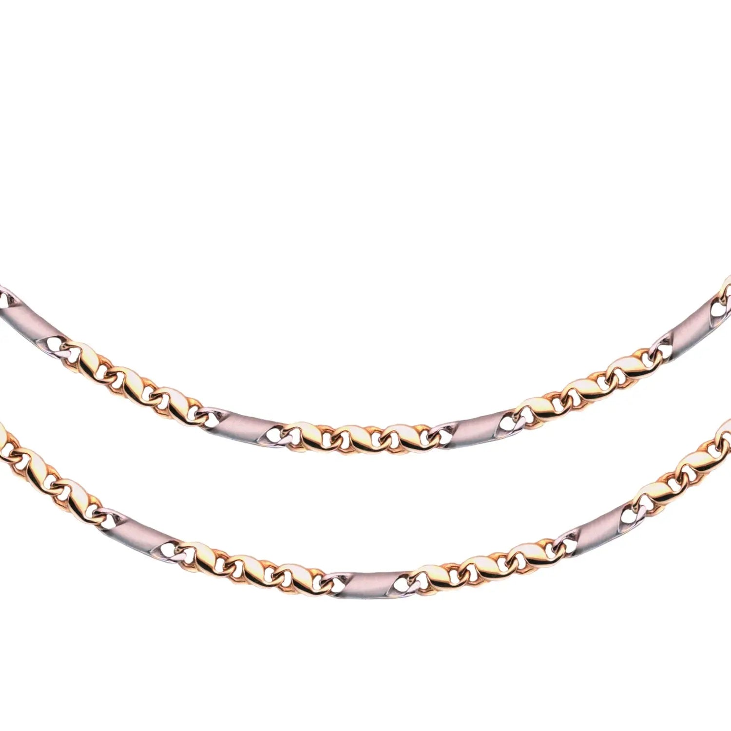 JB Edle Goldkette Tigeraugekette 585 - 14 K Bicolor G W 5,2 mm 45 cm