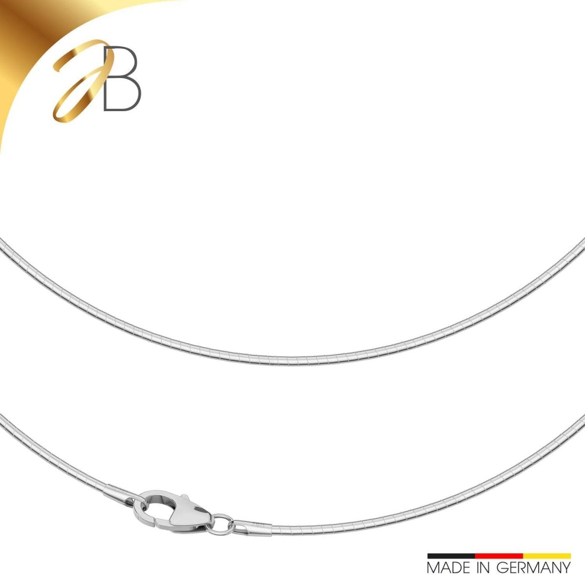JB Edle Goldkette Tondakette 585 14K Weißgold 1,2 mm