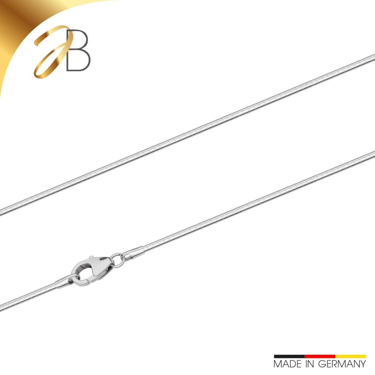 JB Edle Goldkette Tondakette 585 14K Weißgold 1,2 mm