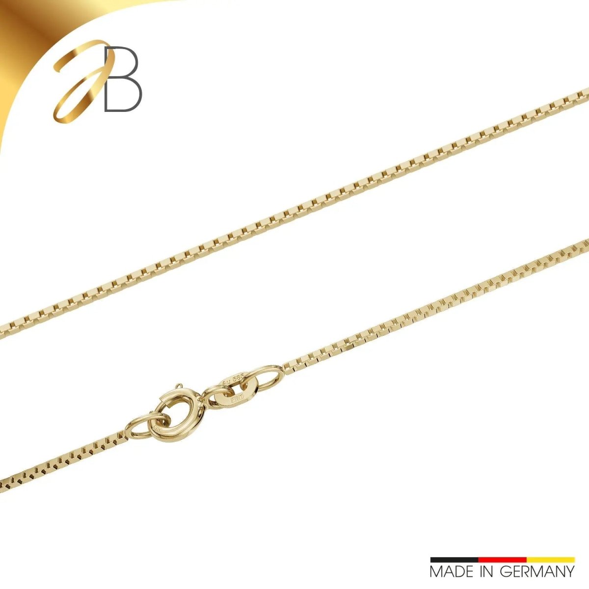 JB Edle Goldkette Veneziakette 585 - 14 K Gold 0,9 mm 36 cm