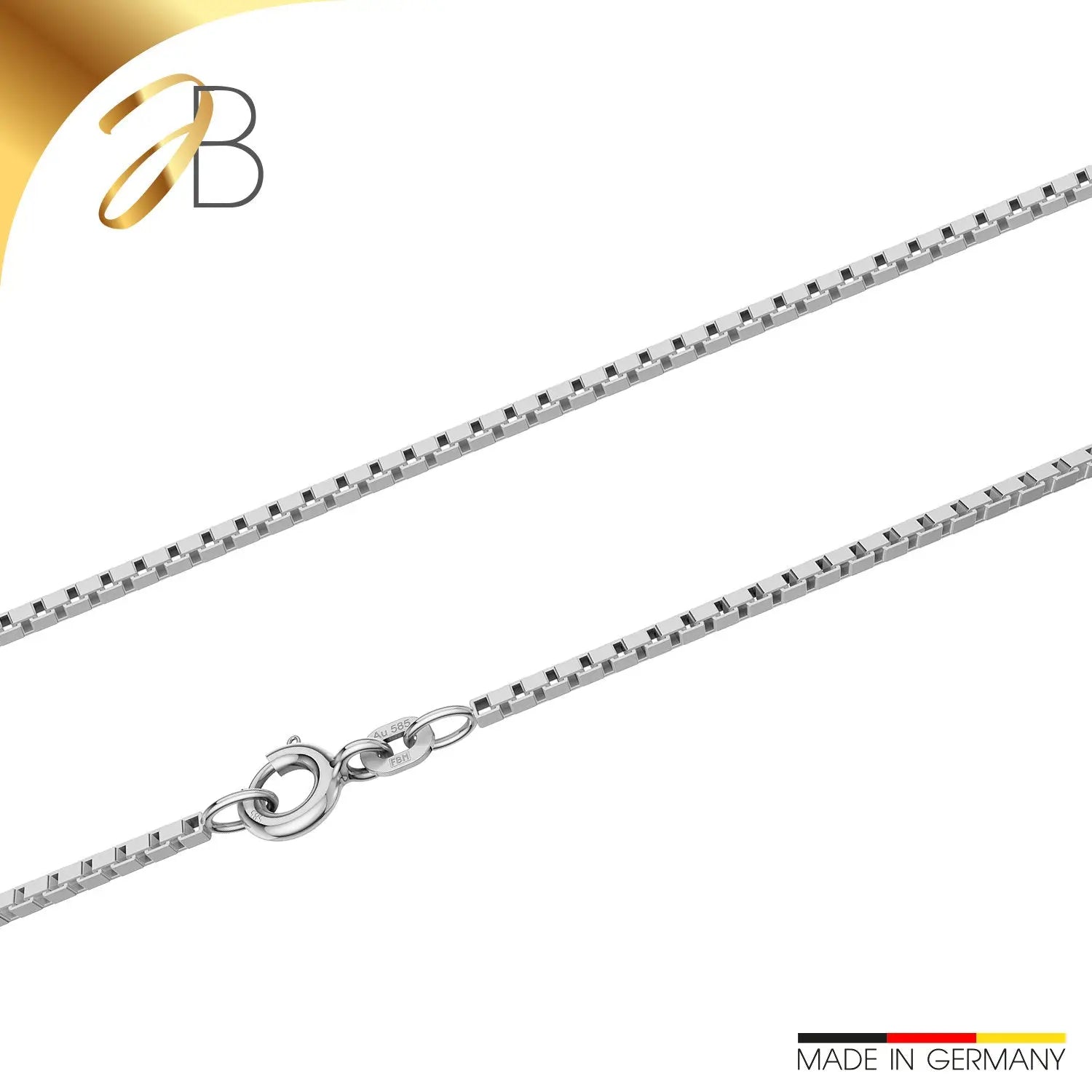 JB Edle Goldkette Veneziakette 585 - 14 K Weißgold 1,4 mm 36 - 60 cm