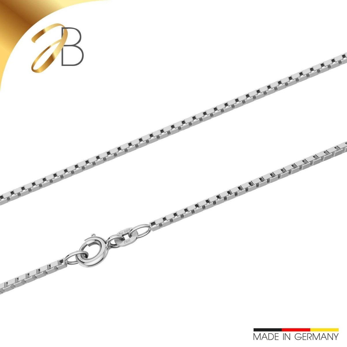 JB Edle Goldkette Veneziakette 585 14K Weißgold 1,4 mm