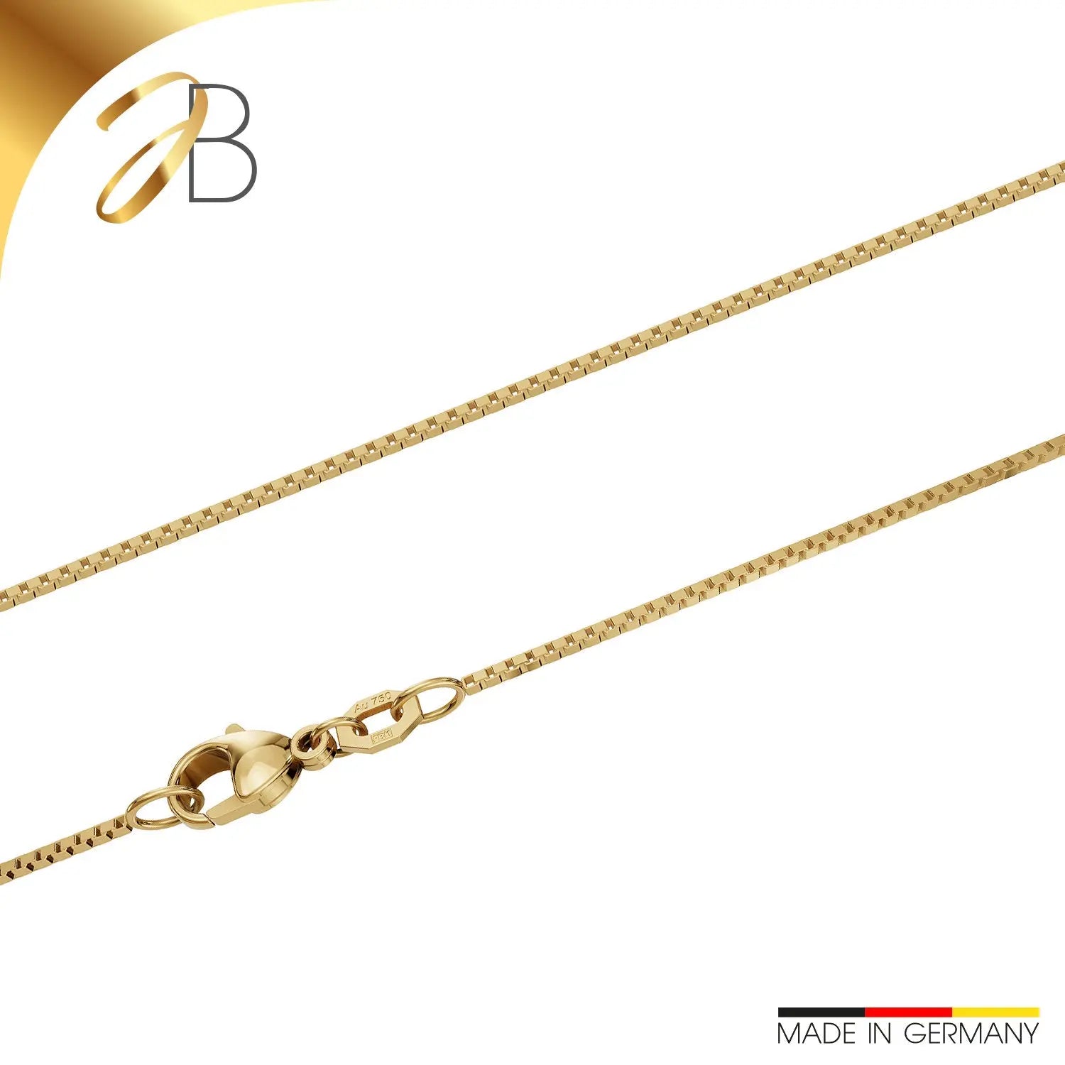JB Edle Goldkette Veneziakette 750 - 18 K Gelbgold 0,9 mm 36 cm