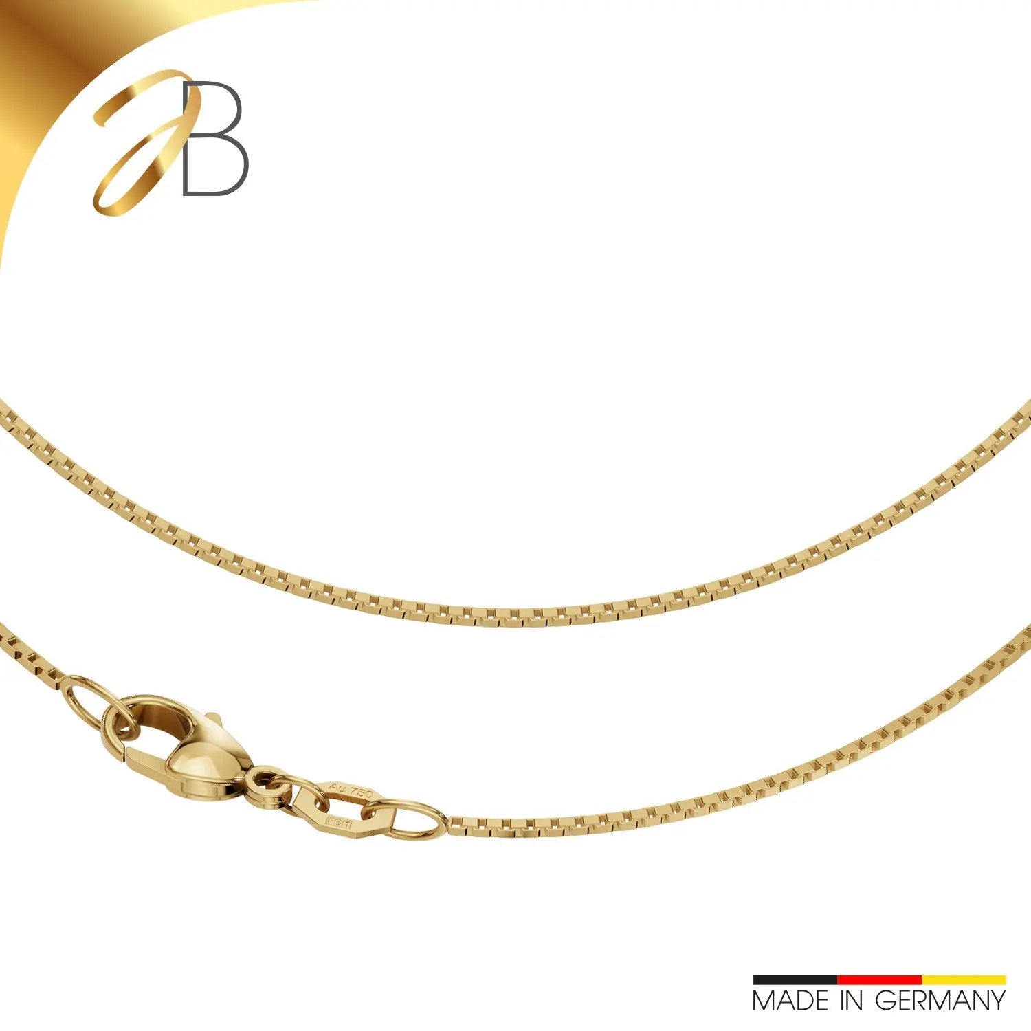 JB Edle Goldkette Veneziakette 750 - 18 K Gelbgold 0,9 mm 36 cm