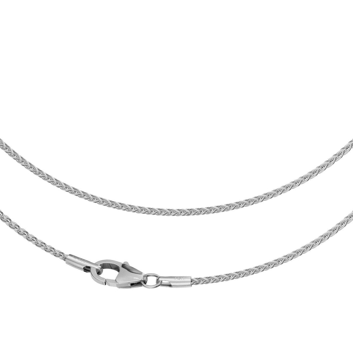 JB Edle Goldkette Zopfkette 585 14 K Weißgold 1,3 mm