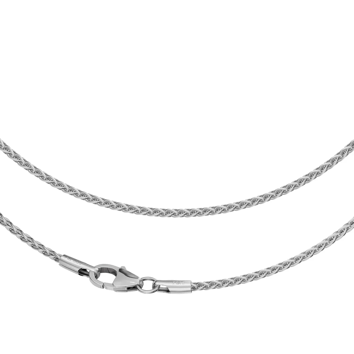 JB Edle Goldkette Zopfkette 585 - 14 K Weißgold 1,7 mm 36 - 60 cm