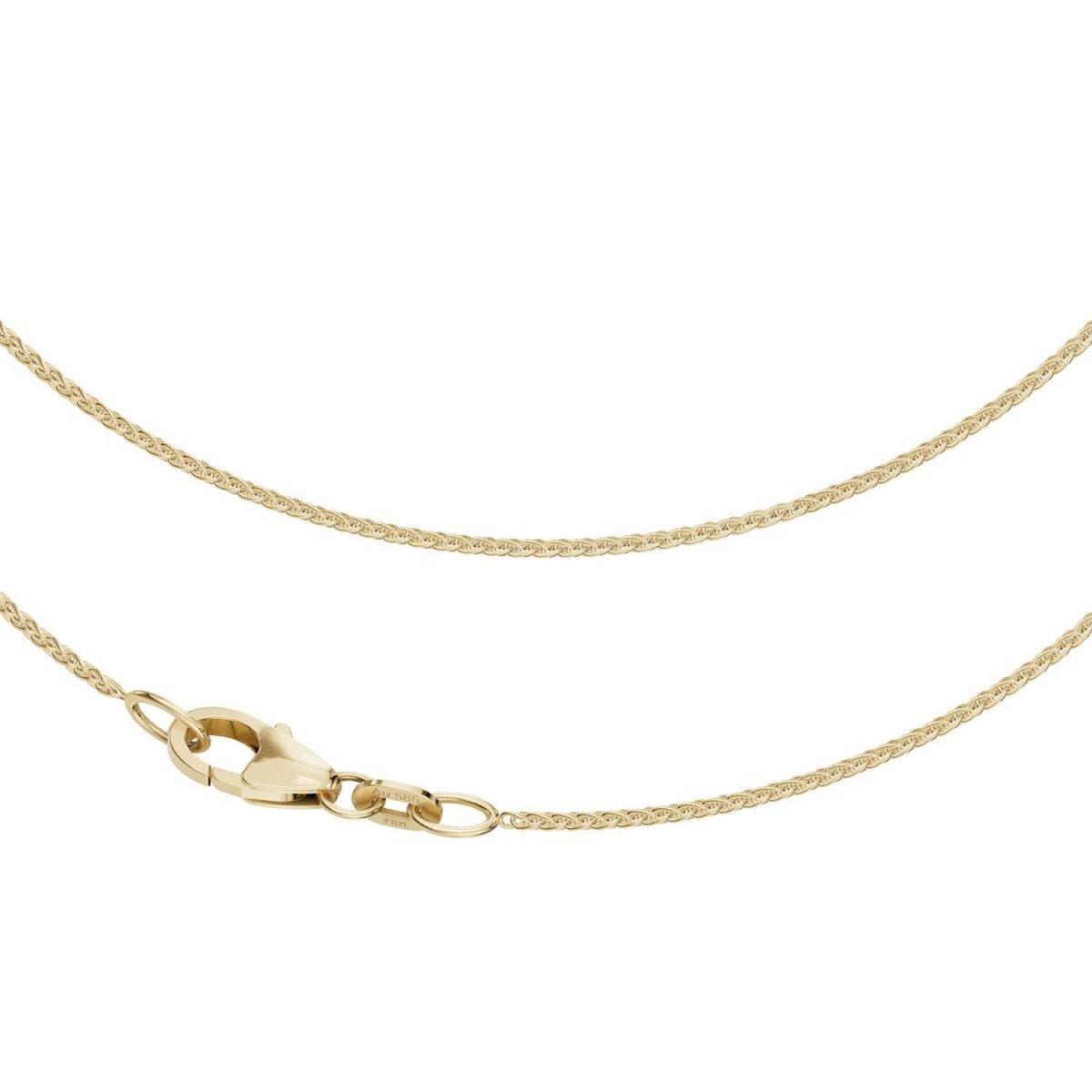 JB Edle Goldkette Zopfkette 585 14K Gold 1,1 mm filigran
