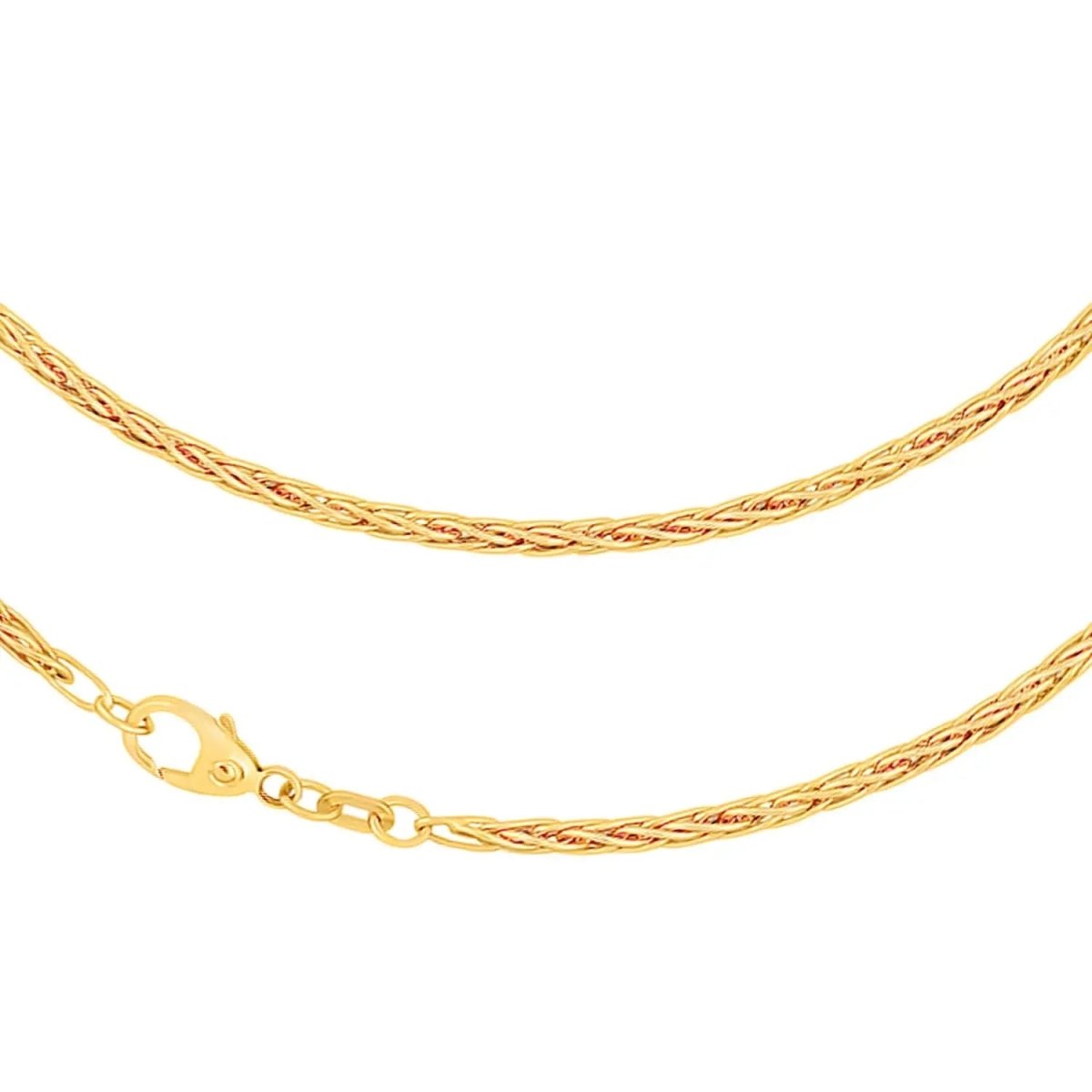 JB Edle Goldkette Zopfkette hohl 585 - 14 K Gold 2,1 mm 45 cm