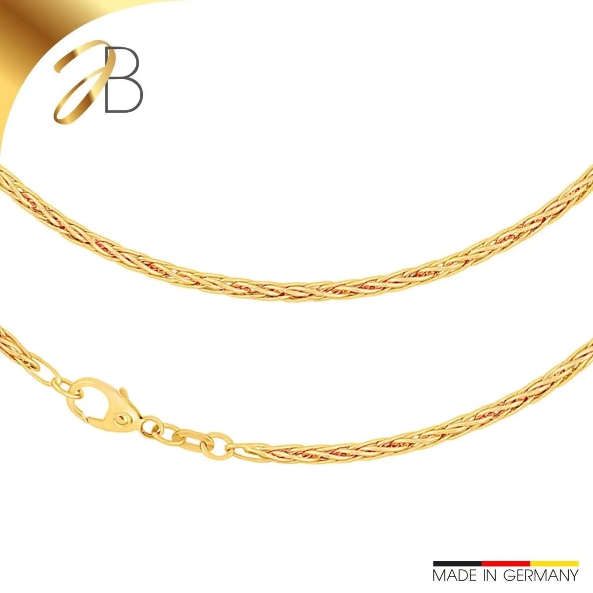 JB Edle Goldkette Zopfkette hohl 585 - 14 K Gold 2,1 mm 45 cm