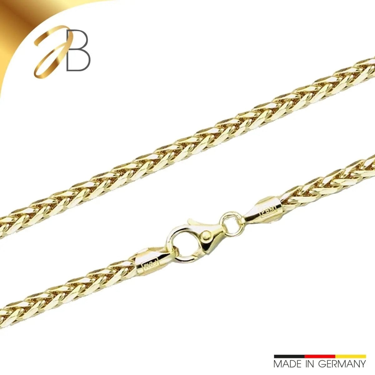 JB Edle Goldkette Zopfkette hohl 585 - 14 K Gold 2,7 mm 45 cm