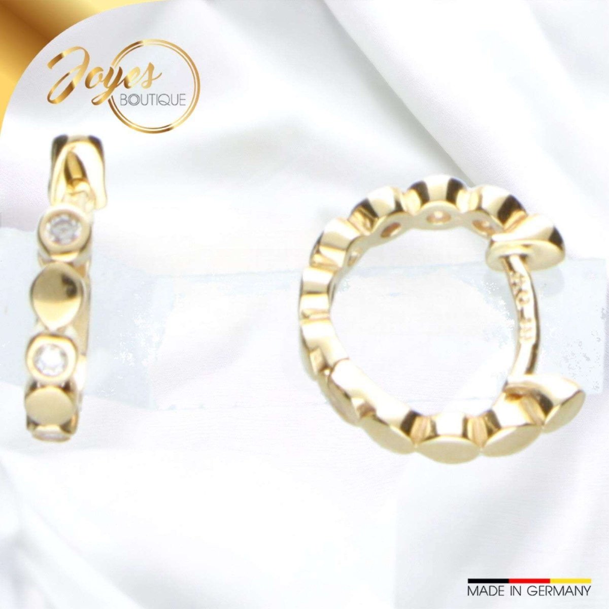 JB Edle Ohrschmuck Creole 333 8 Kt Gold 12 mm Damen Schmuck