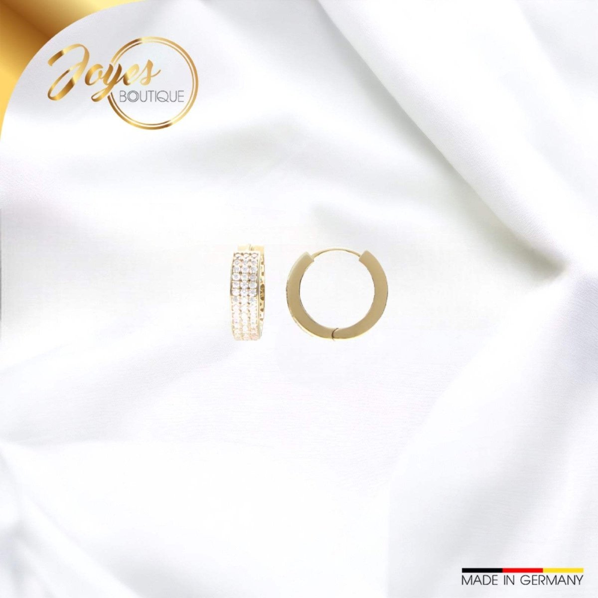 JB Edle Ohrschmuck Creole 585 14 Kt Gold 17 mm elegant