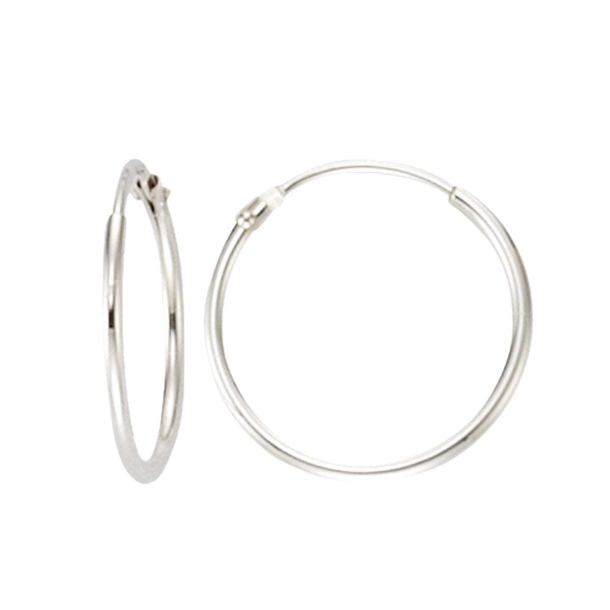JB Edle Ohrschmuck Creole 585 14 Kt Weißgold 1,3 mm Fein