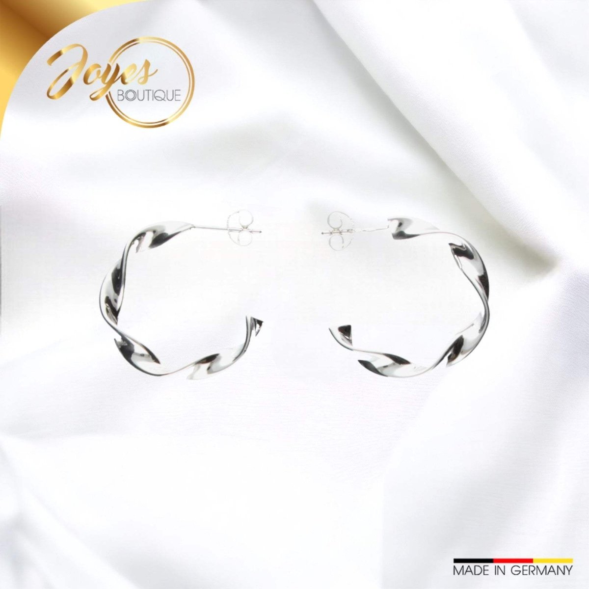 JB Edle Ohrschmuck Creole 925 Silber 3,3 g Leicht Elegant