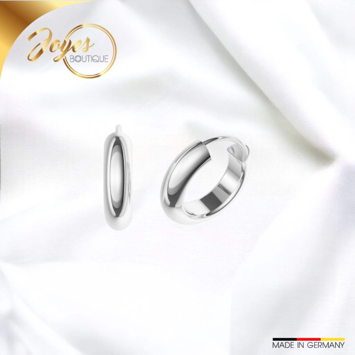 JB Edle Ohrschmuck Creole 925 Silber 3,9 mm Elegant