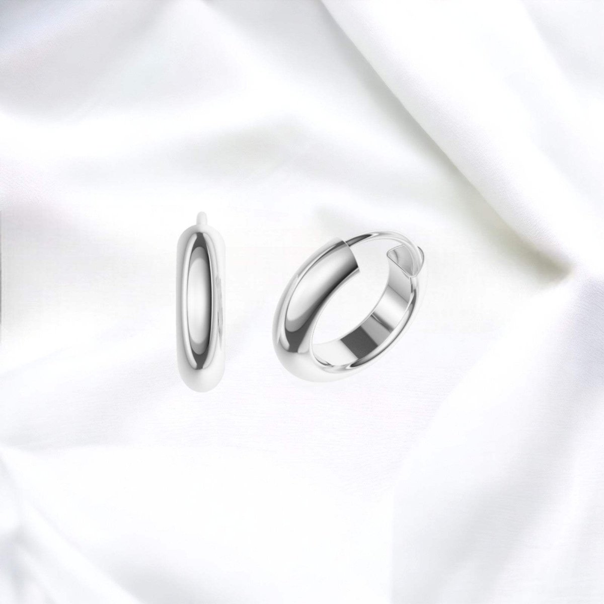 JB Edle Ohrschmuck Creole 925 Silber 3,9 mm Elegant