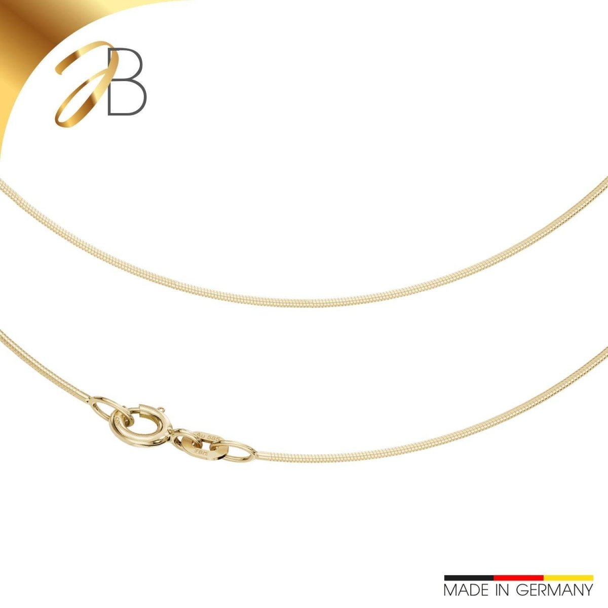JB Edle Schlangenkette 585 14 K Gold 0,9 mm 45 cm