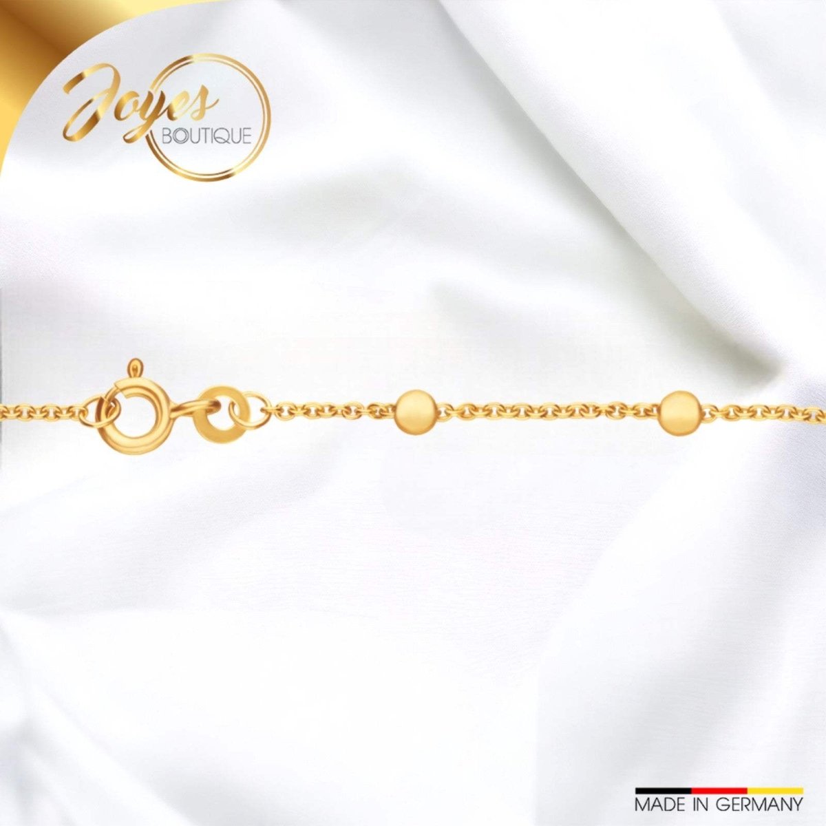 JB Edles Damen Goldarmband Anker Rund 585 14 Kt Gelbgold