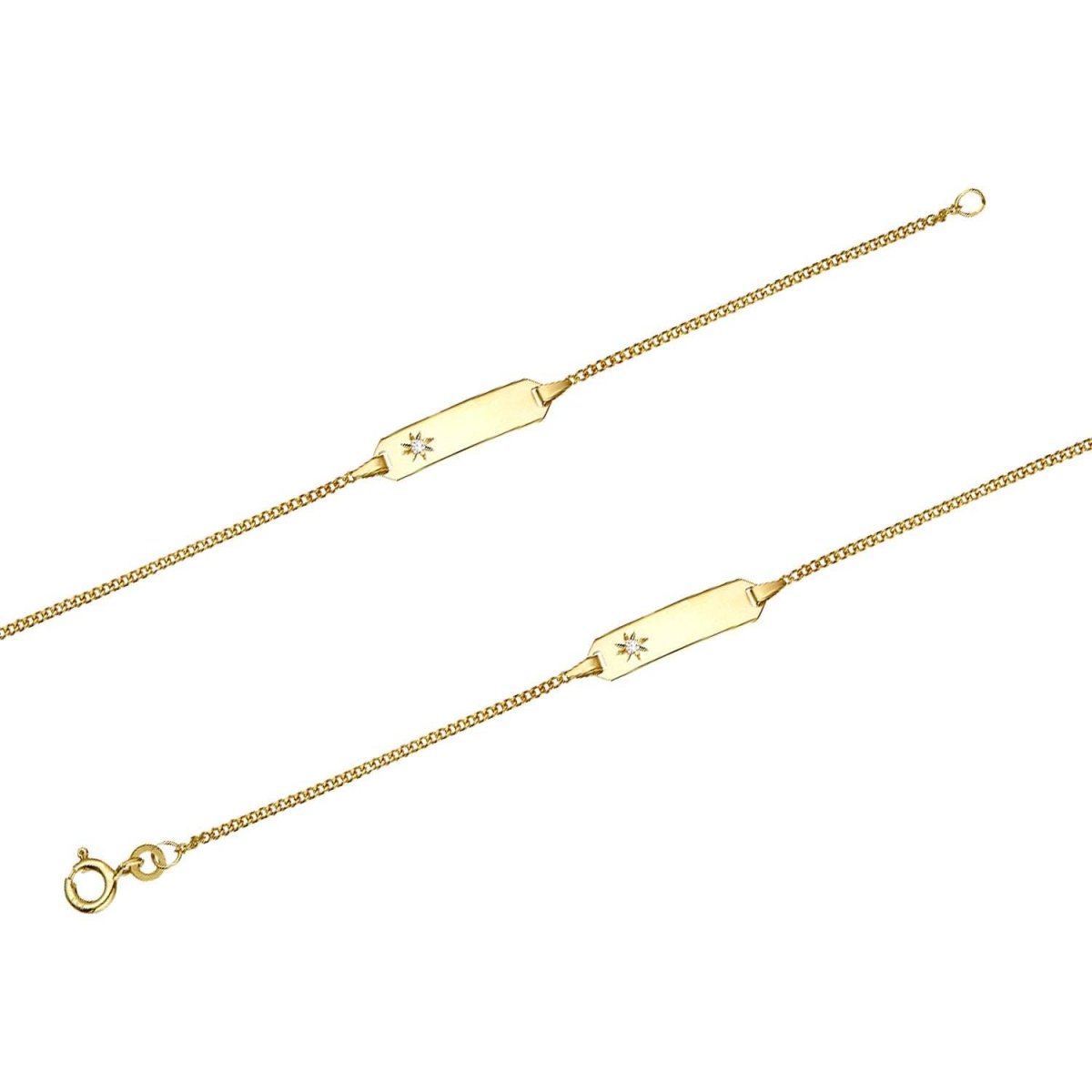 JB Edles Damen ID Goldarmband Panzer 1,4 mm 333 8K Gold