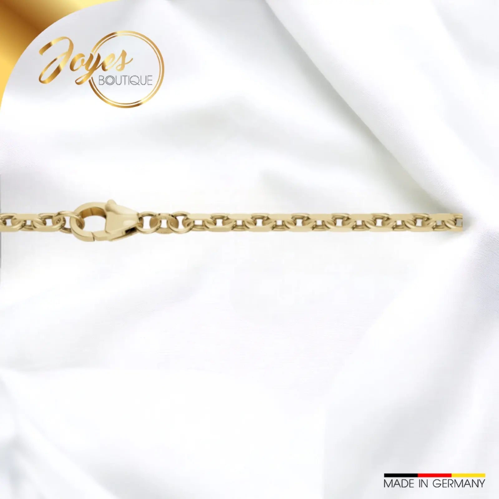 JB Edles Unisex Goldarmband Anker Diamantiert 2,5mm 333 - 8 K 18,7 cm