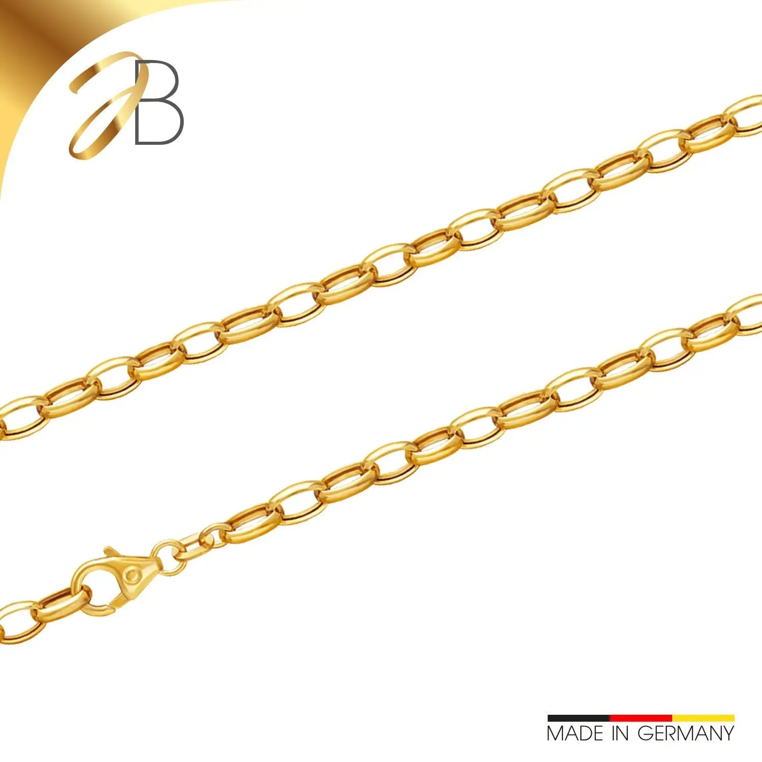 JB Edles Unisex Goldarmband Erbs hohl 4,5 mm 585 - 14 Kt 18 cm
