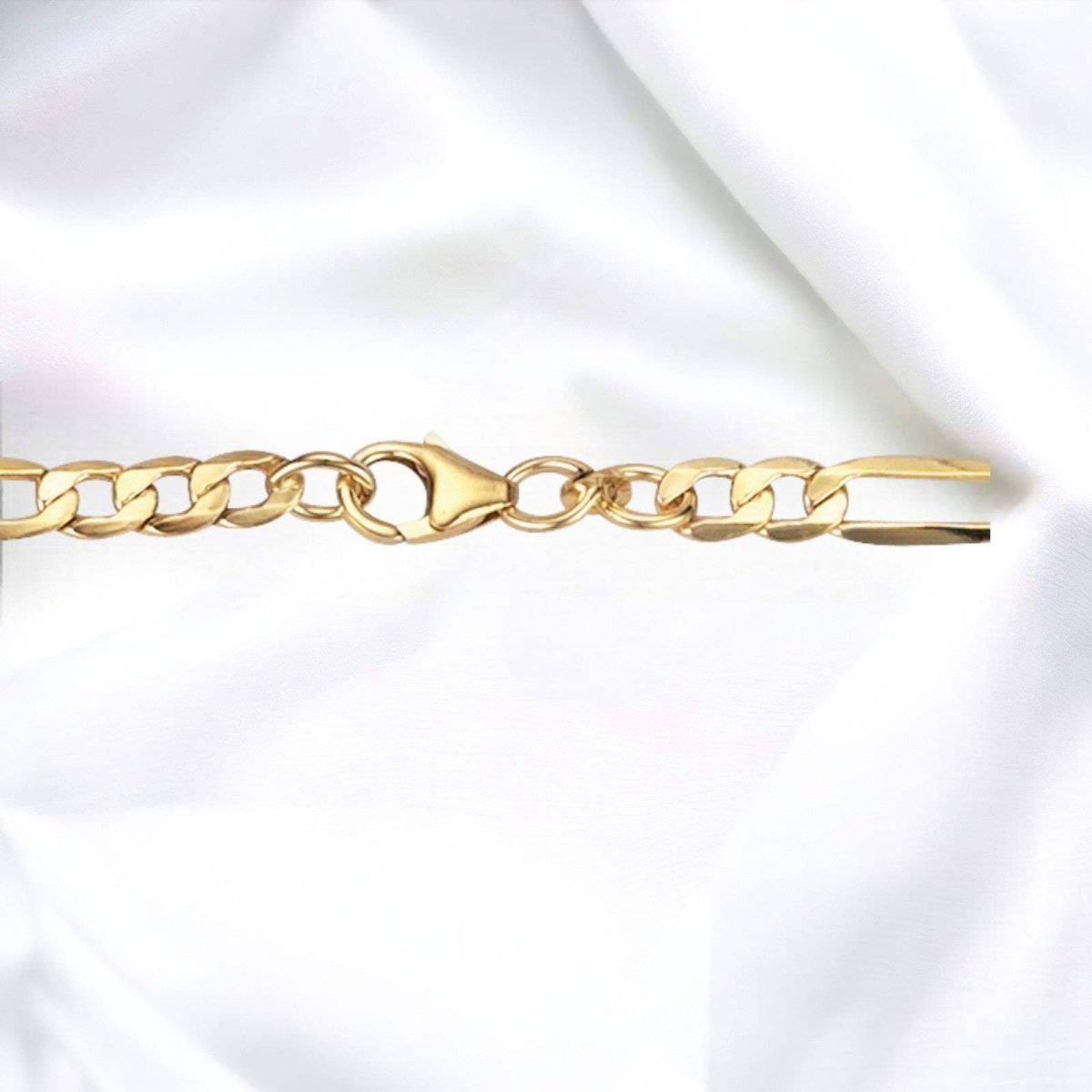 JB Edles Unisex Goldarmband Figaro Hohl 4 Mm 333 8K Gold