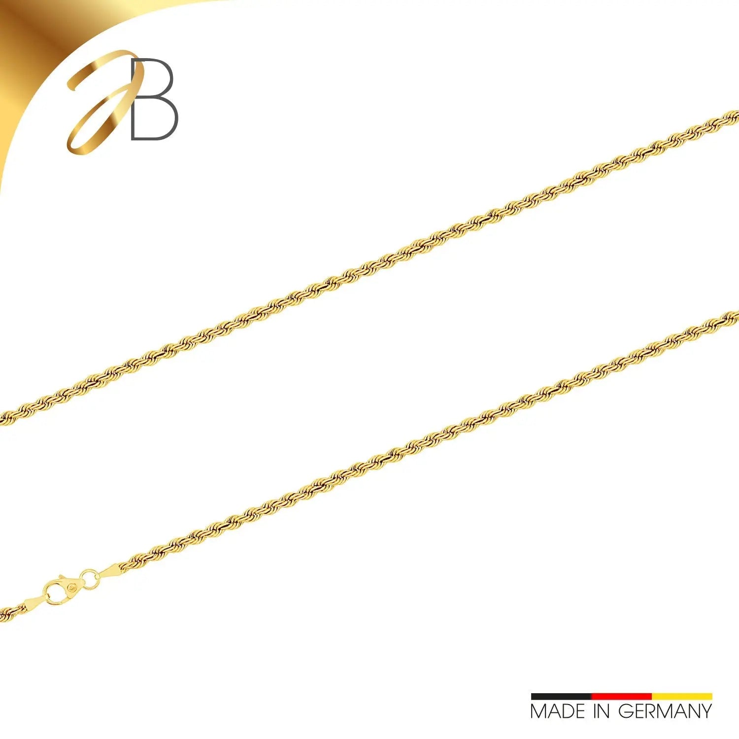 JB Edles Unisex Goldarmband Kordel hohl 2.7 mm 333 - 8 Karat 19 cm