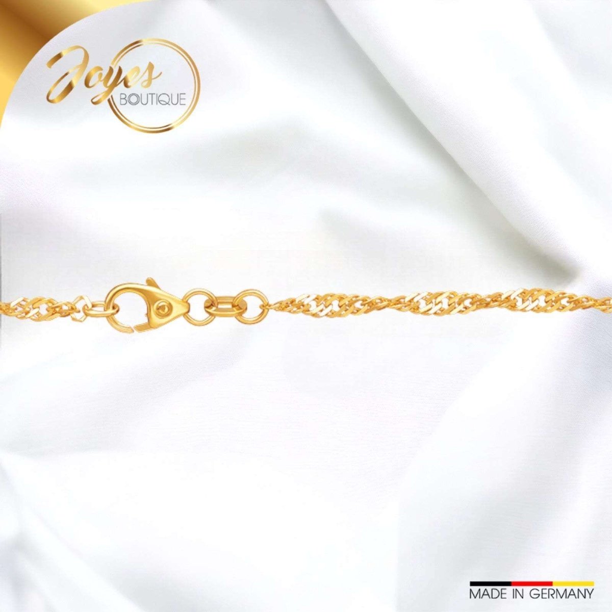 JB Edles Unisex Goldarmband Singapur 2,4 mm 585 14 Kt