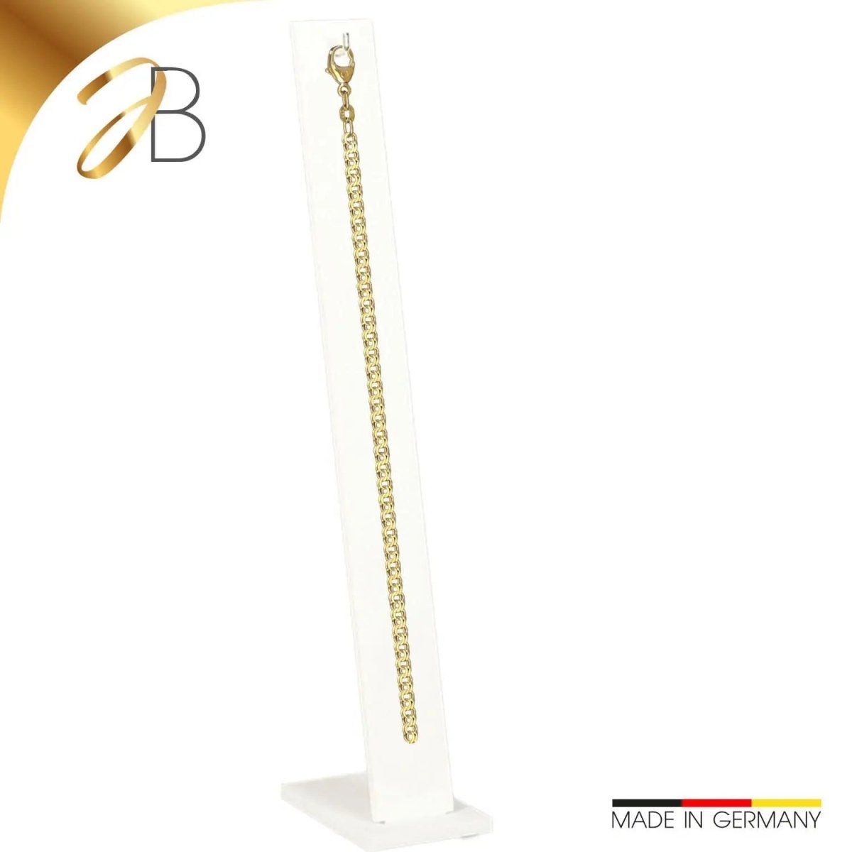 JB Edles Unisex ID Goldarmband Garibaldi 3,6 mm 333 - 8 K 18,5 cm