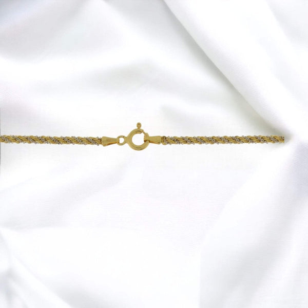 JB Goldarmband Kordel Hohl 2,1 mm 585 14 Kt Bicolor Armband JB Goldarmband Kordel Hohl 2,1 mm 585 14 Kt Bicolor Armband