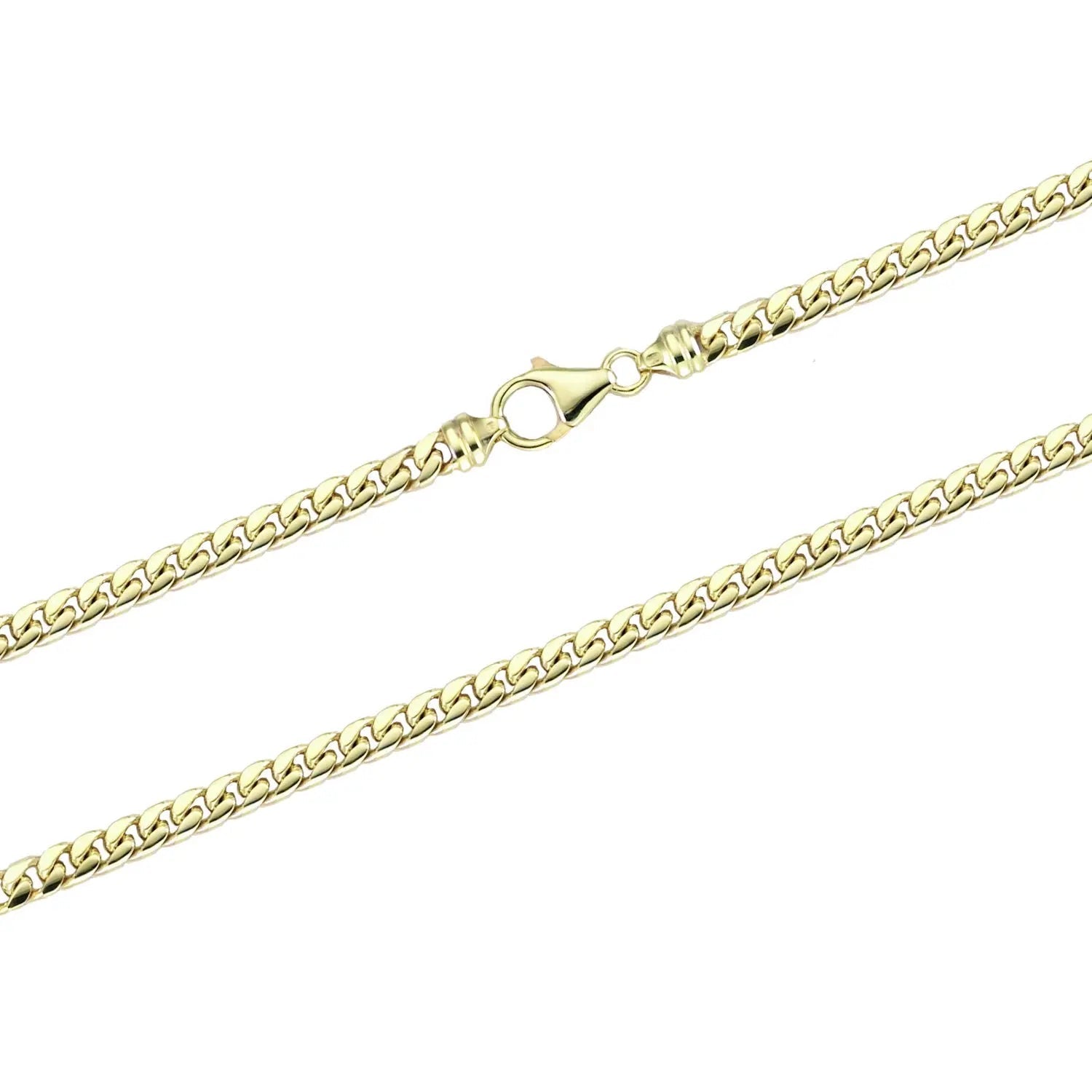JB Goldarmband Panzer Oval Diamantiert 585 - 14 K 5,3 mm 17,5 - 23 cm