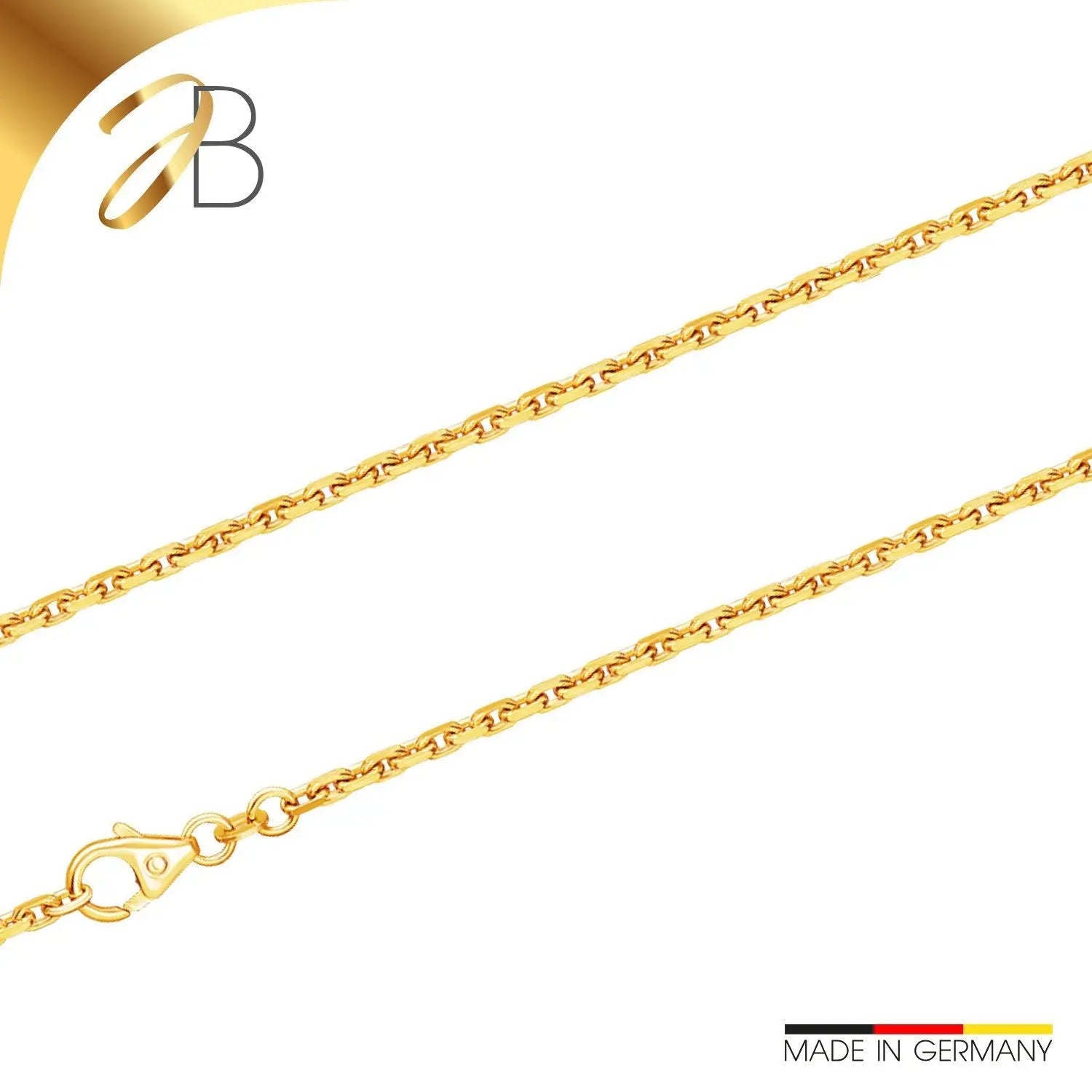 JB Unisex Goldarmband Anker Diamantiert 2.0 mm 585 - 14 Kt 18,5 cm