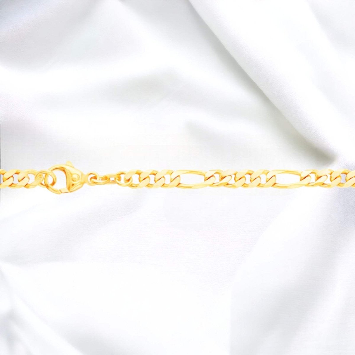JB Unisex Goldarmband Figaro Diamantiert 4,3 mm 333 8 Karat