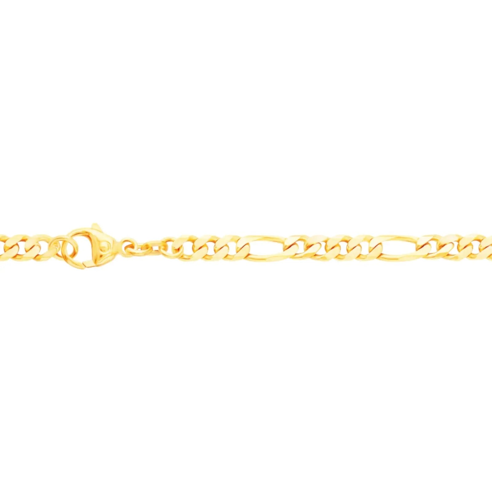 JB Unisex Goldarmband Figaro diamantiert 4,3 mm 333 - 8 Kt 18,7 cm