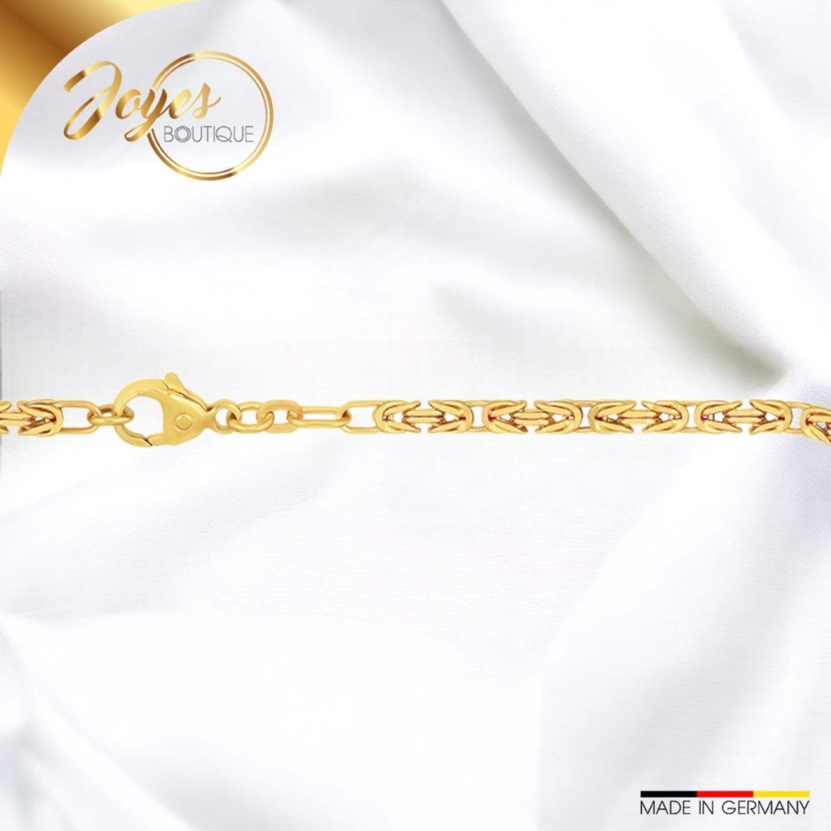 JB Unisex Goldarmband Königskette 2,8 mm 333 8 Karat Gelbgold