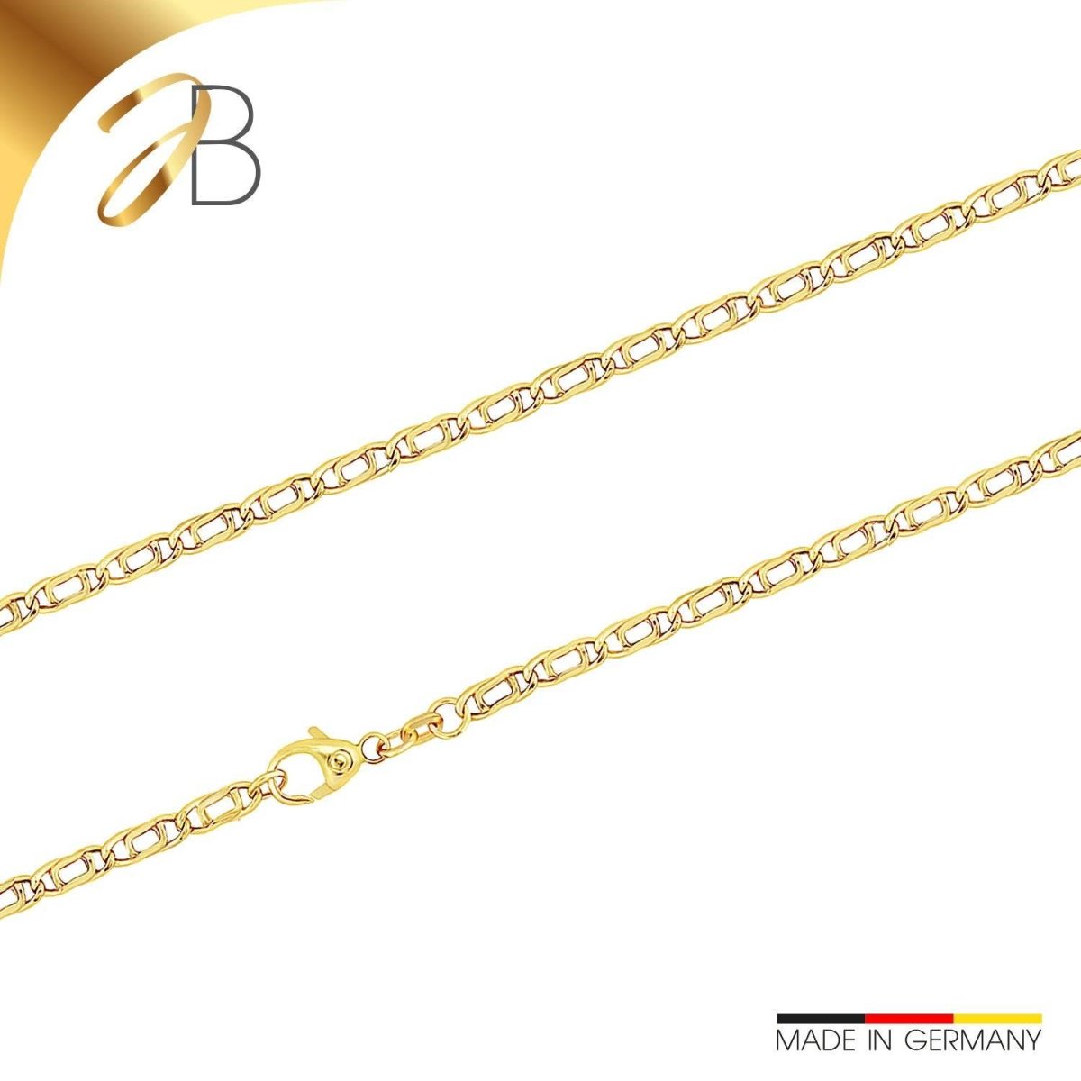 JB Unisex Goldarmband Tigerauge Hohl 3,8mm 333 8K Gold