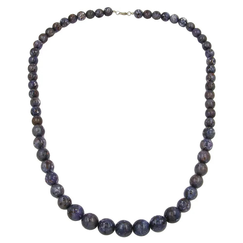 Kette 12 - 14 - 16mm Perle verlaufend grau - lila - marmoriert Kunststoff 75cm