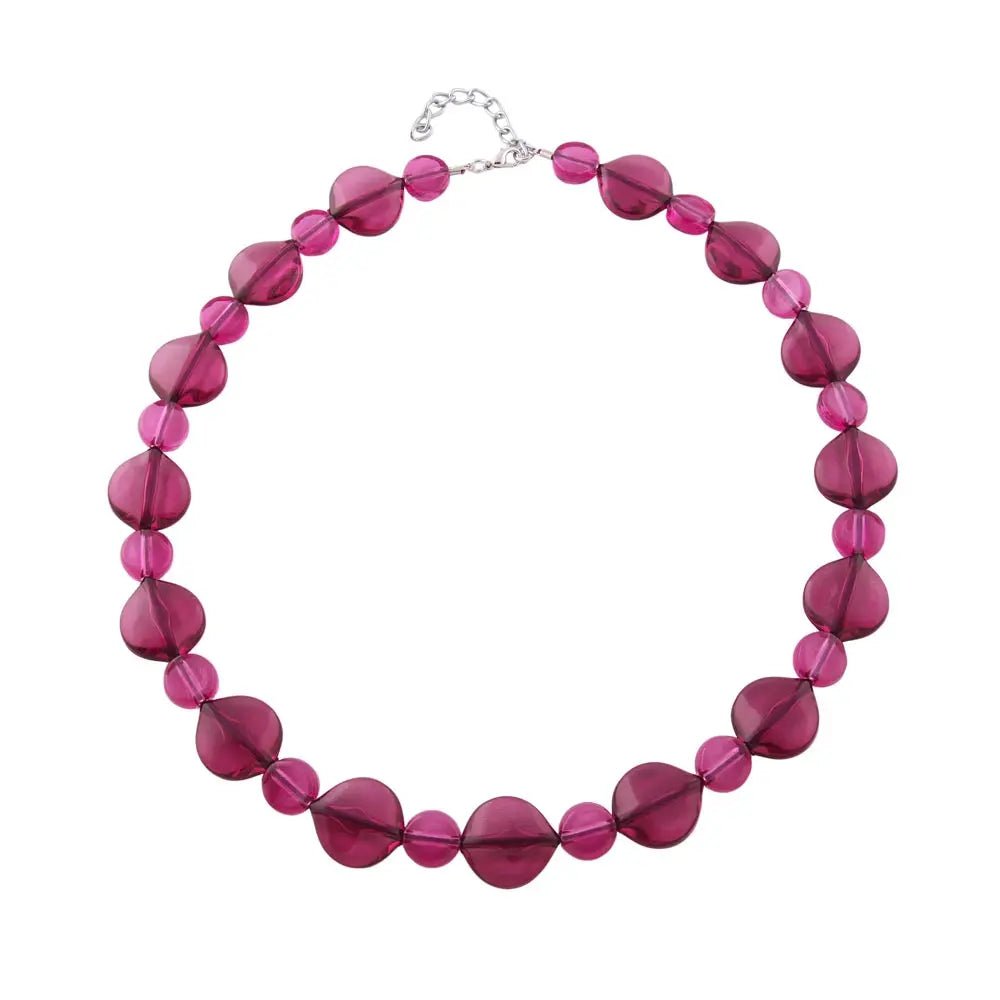 Kette 20x18mm Blattperle Kunststoff beere - weinrot transparent 50cm