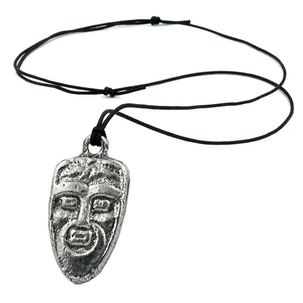 Kette 47x29mm Zinn - Anhänger Maske 100cm