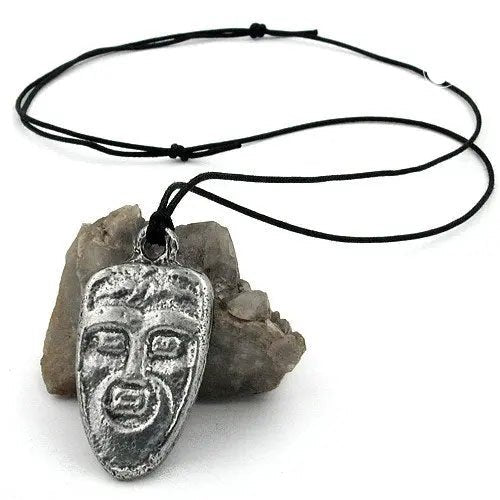 Kette 47x29mm Zinn - Anhänger Maske 100cm