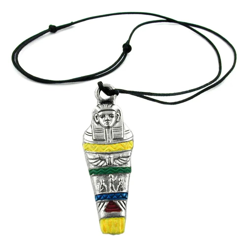 Kette 57x22mm Zinn - Anhänger Mumie farbig bemalt 100cm