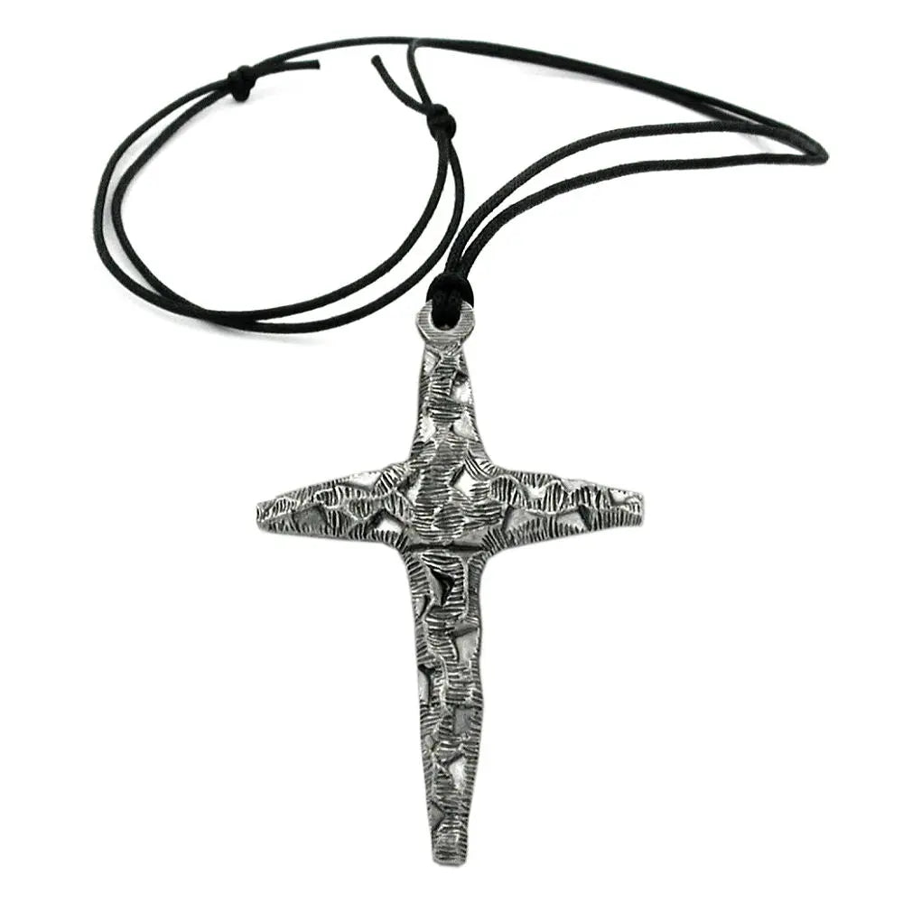 Kette 65x46mm Zinn - Anhänger Dornenkreuz 100cm