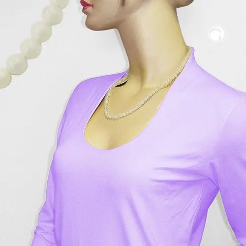Kette 6mm Perle Kunststoff kristall - creme 50cm