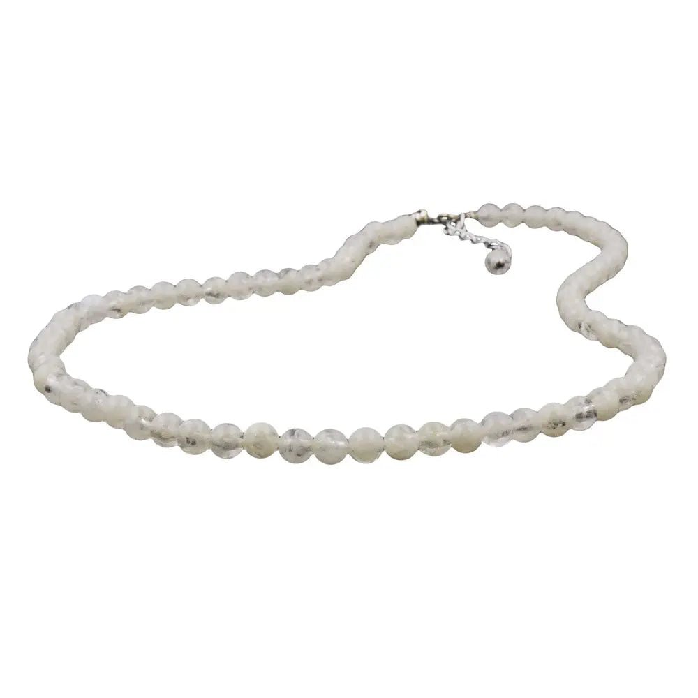 Kette 6mm Perle Kunststoff kristall - creme 50cm