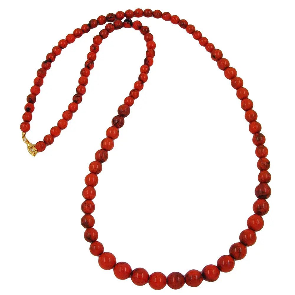 Kette 8 - 10 - 12mm Perlen verlaufend orange - schwarz - marmoriert 80cm
